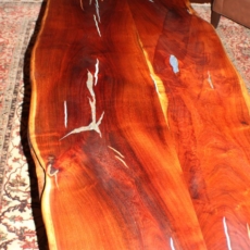 Mesquite Coffee Table with Turquoise Inlay