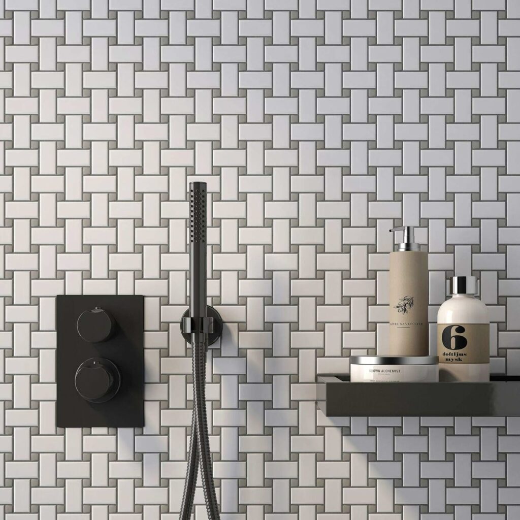 Porcelain Basketweave Mosaic Tile