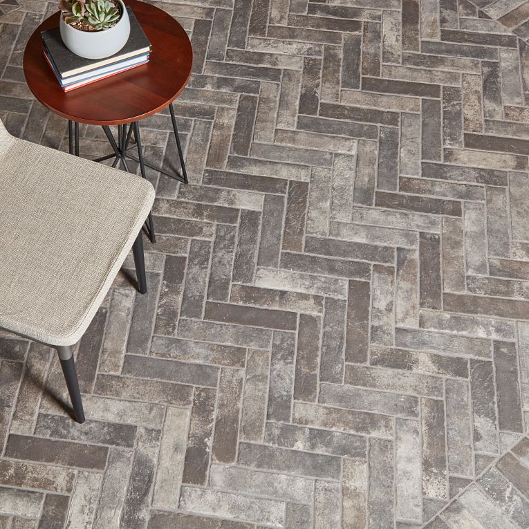 Castle Brick Grey Herringbone