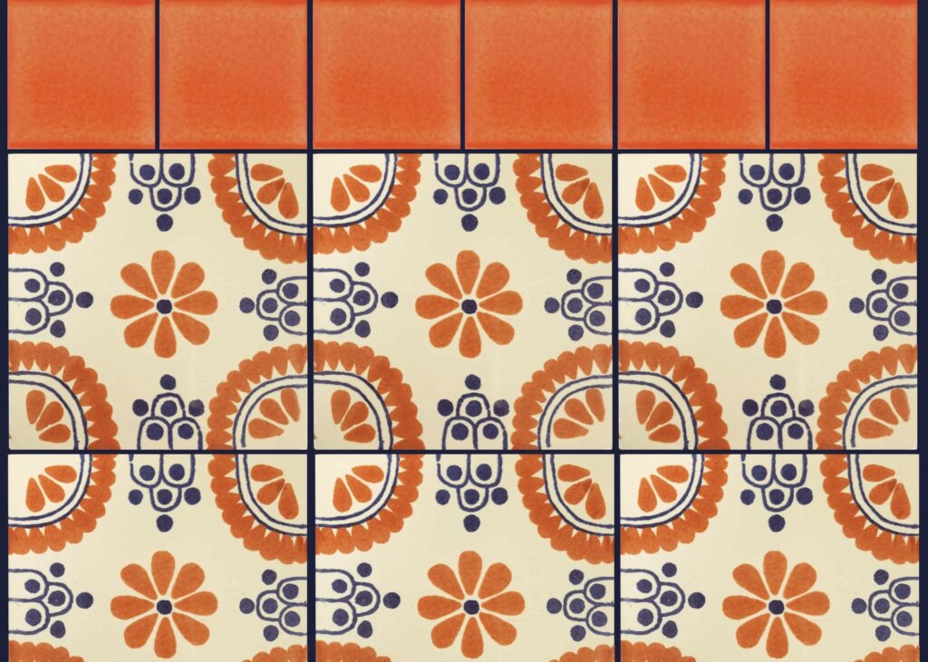 Orange Mexican Talavera Tiles