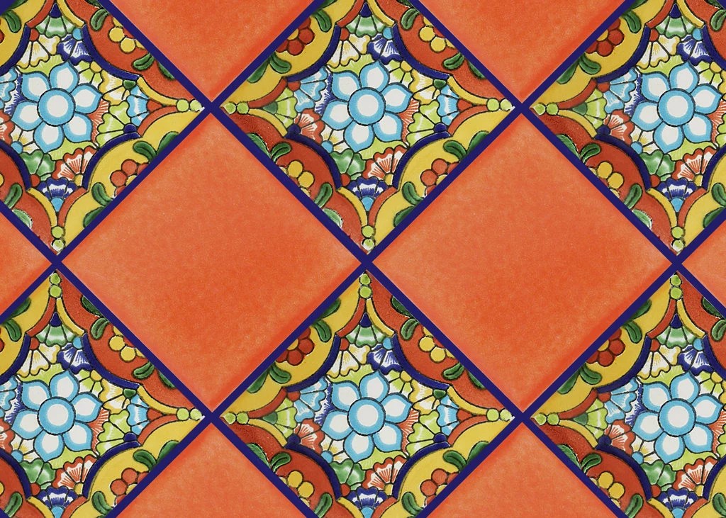 Orange Mexican Talavera Tiles