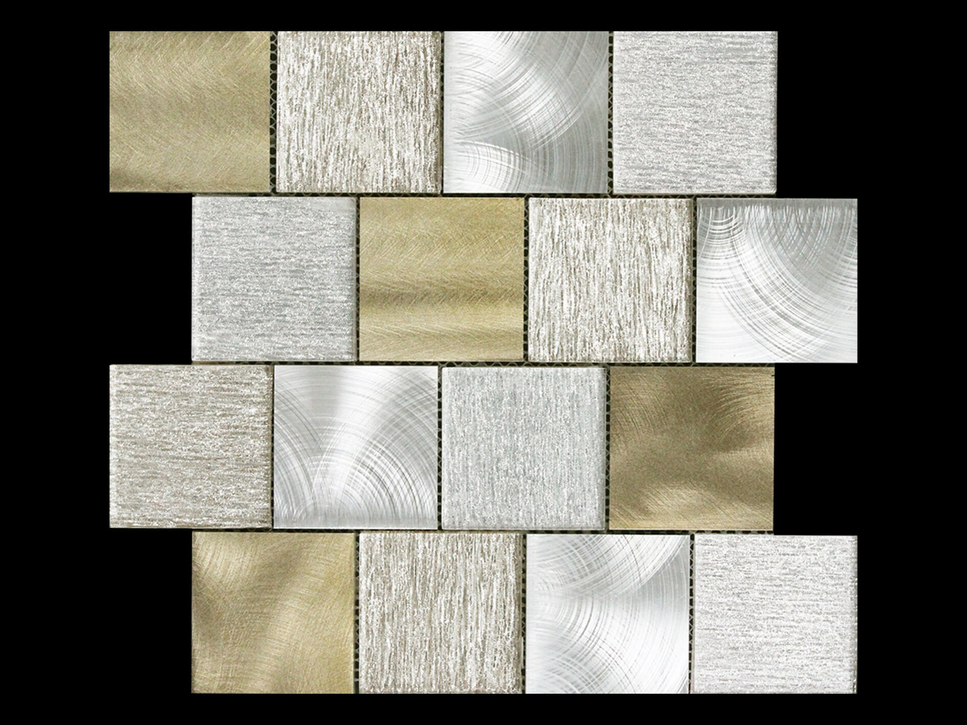 Nilo Glass and Metallic Mesh Mosaic