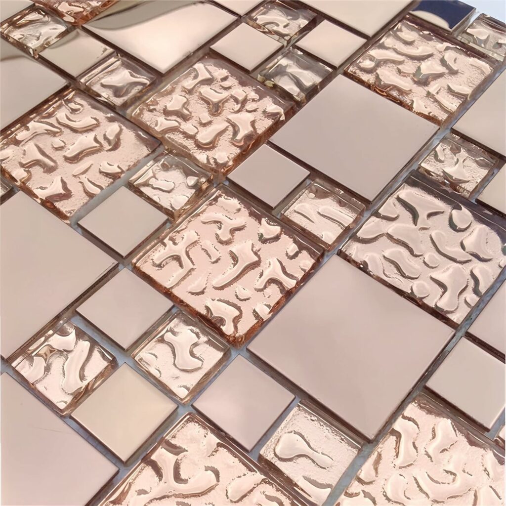 Rose Glass Pool Mosaic – 12″x12″