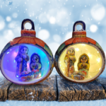 Lit up Talavera Nativity Ornaments