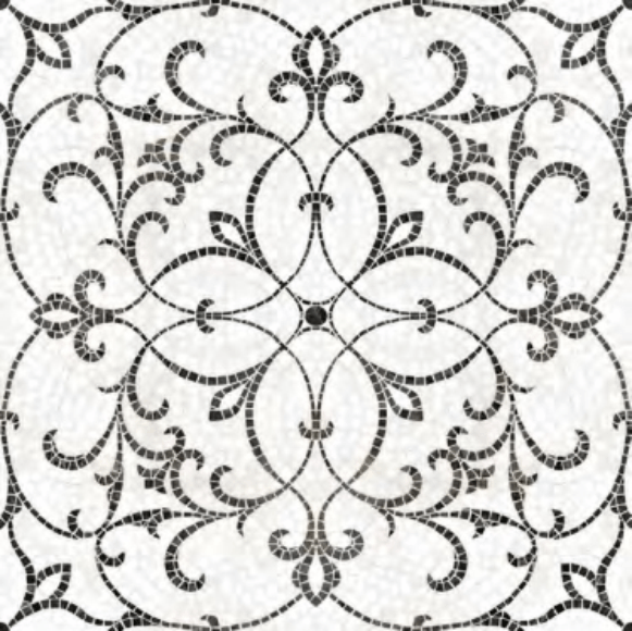 Chipza Black Vitrified big depth embossed deco tile – 24×24