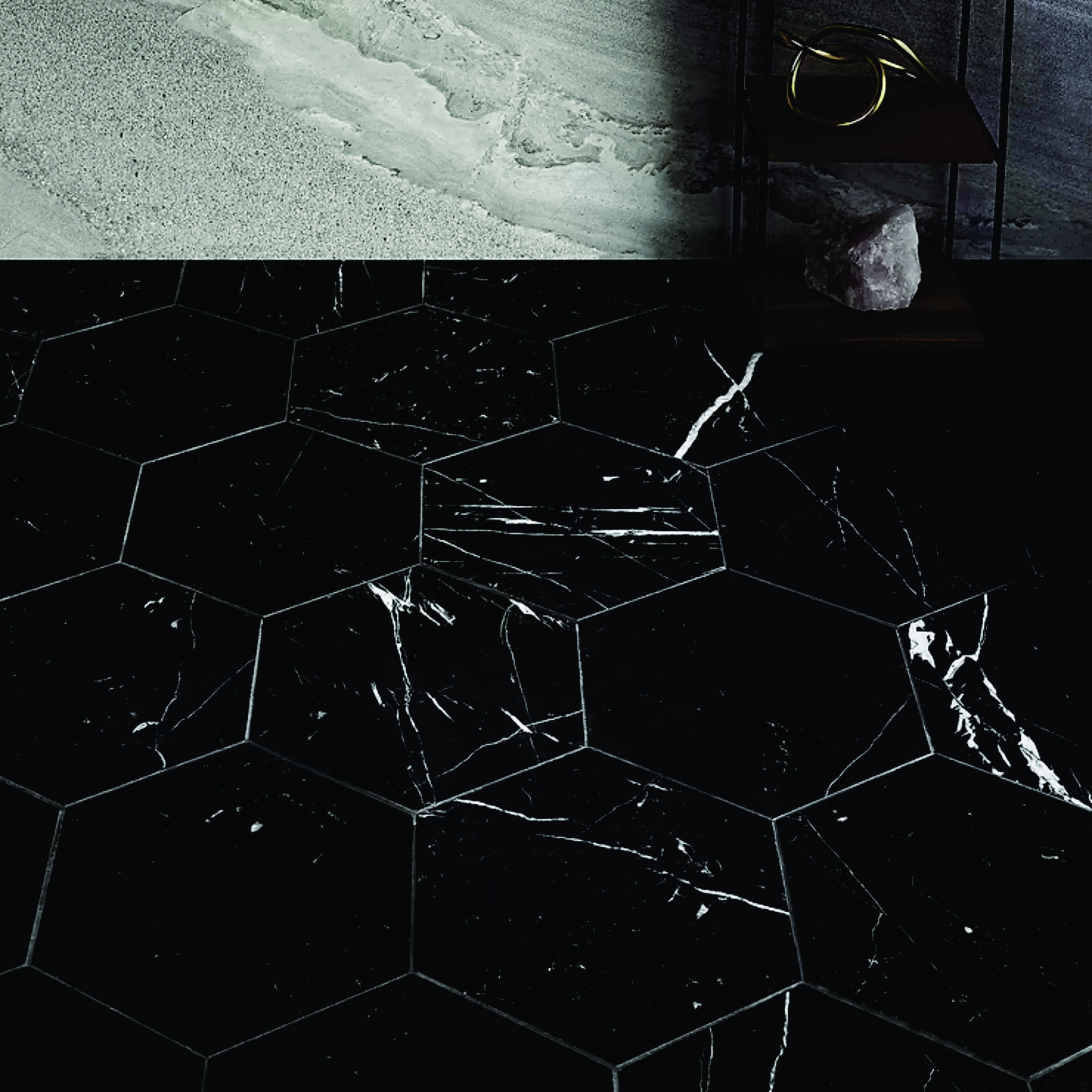 Hexod porcelain hexagon deco tile – 8.5×10