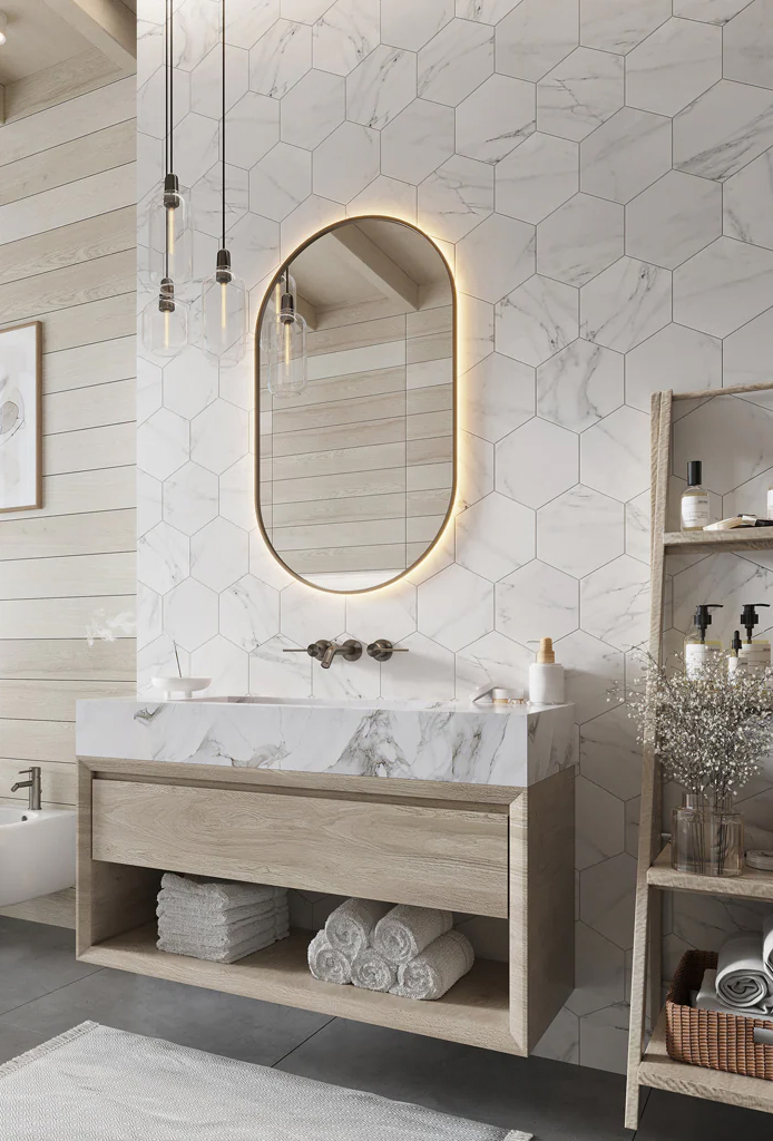 Hexod porcelain hexagon deco tile – 8.5×10