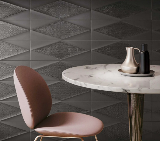 Jewel Deco Black Porcelain deco tile -6×18