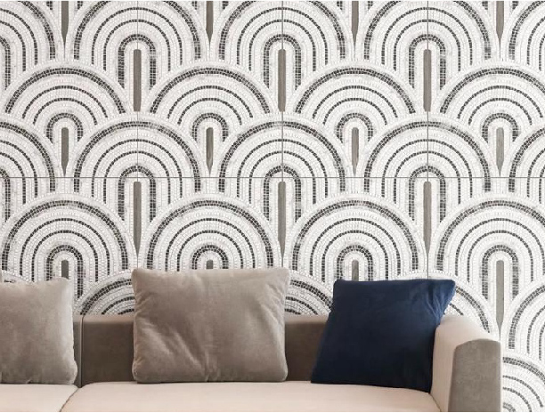 Vintage Gray Chips Porcelain big depth embossed deco tile – 24×48