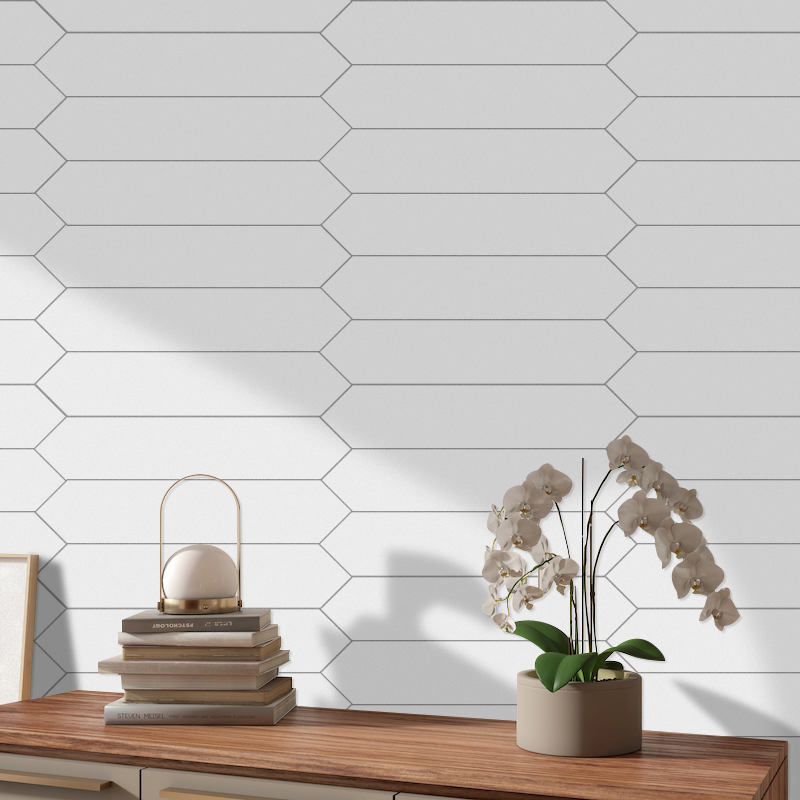Picket Lance Matte White Ceramic Wall Tile 2″x10″