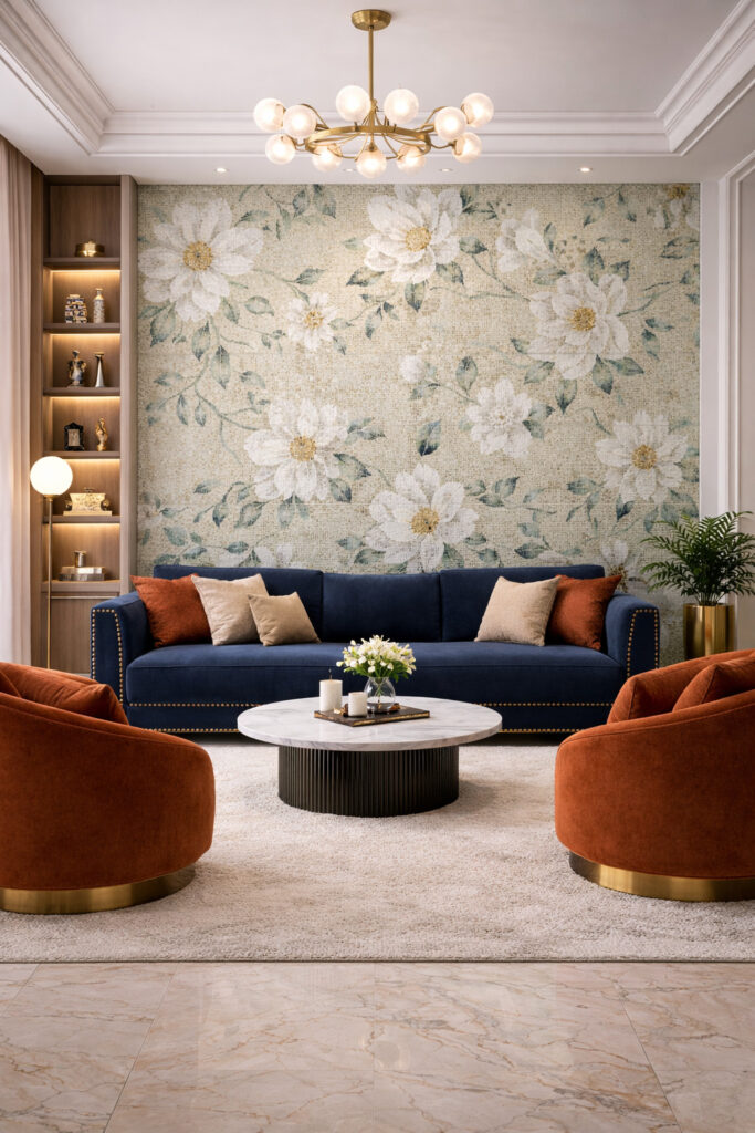 Flowlux Verde & Beige Mosaic wallpaper look porcelain tile