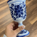Mexican Talavera Wine Goblets – Handcrafted Set of 4