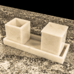 Handmade white Onyx Stone – Bath Canister Set