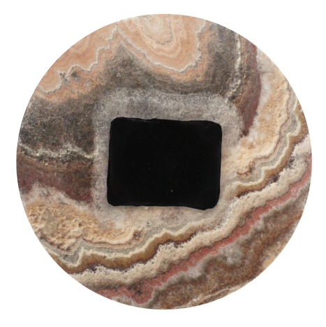 Multicolor Onyx Lazy Susan – 14″ Natural Stone Turntable