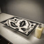 Black & White Mexican Talavera Ceramic Sink – AL232