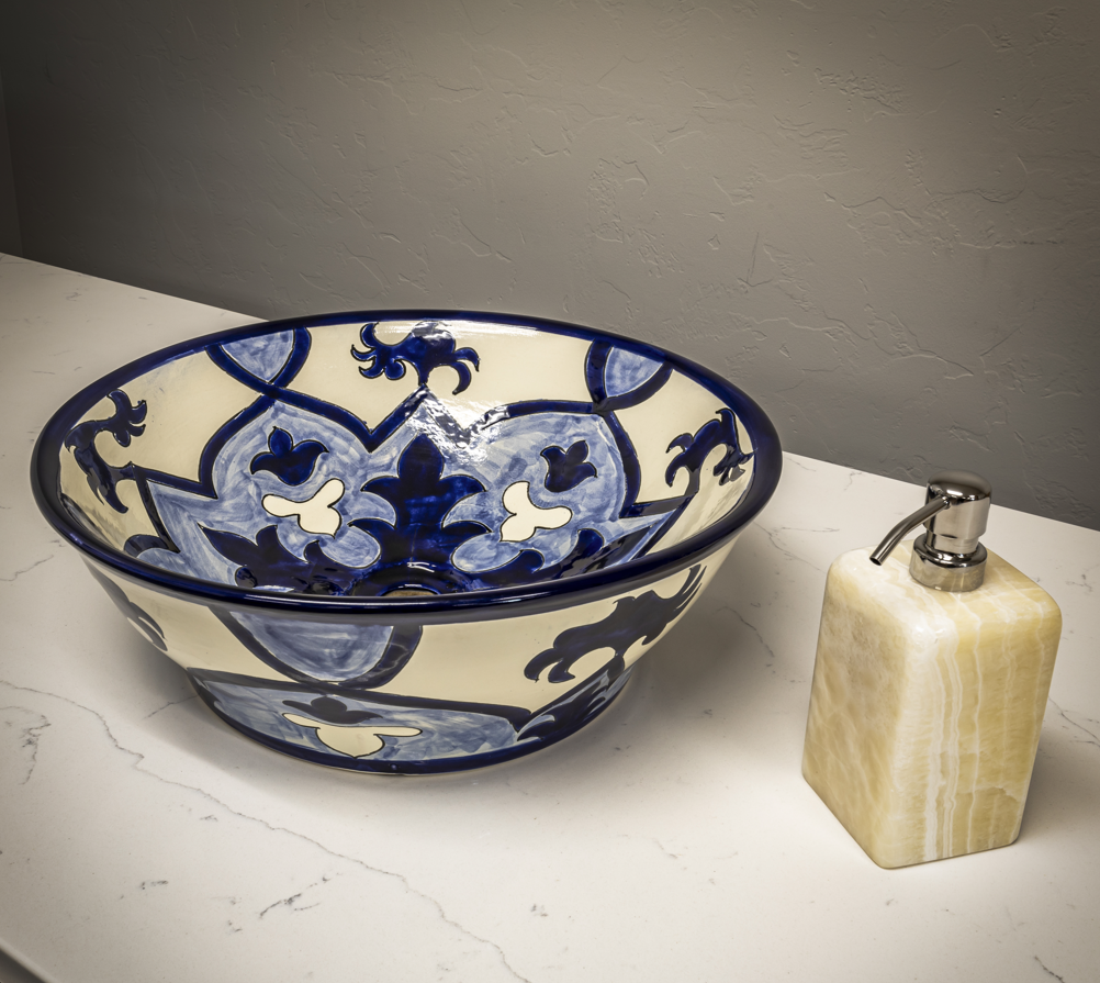 Traditional AL 217 Talavera Round Sink – Blue