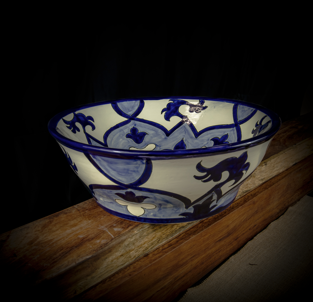 Traditional AL 217 Talavera Round Sink – Blue