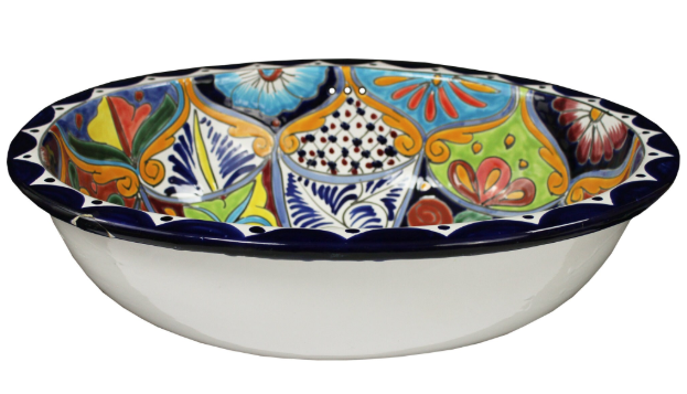 MR Oval Traditional Mexican Talavera Sink – Multicolor
