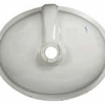 Traditional Mexican Talavera oval sink – Black and Yellow