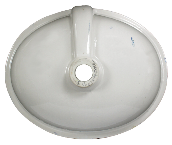 Traditional Mexican Talavera oval sink – Black and Yellow