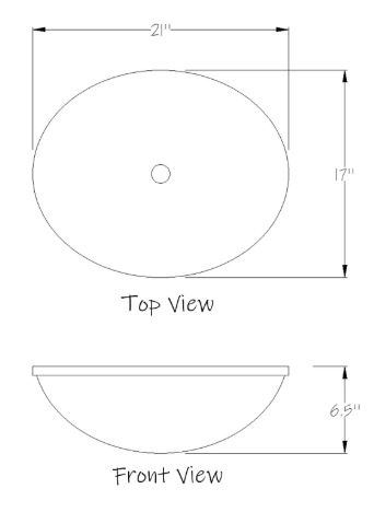 Traditional Mexican Talavera oval sink – Black and Yellow