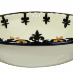 Traditional Mexican Talavera oval sink – Black and Yellow