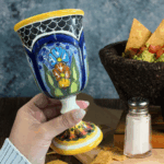 Mexican Talavera Wine Goblets – Handcrafted Set of 4