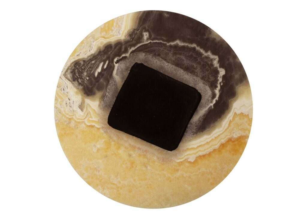 Luxury Multicolor Onyx Lazy Susan – 18″ Natural Stone Turntable