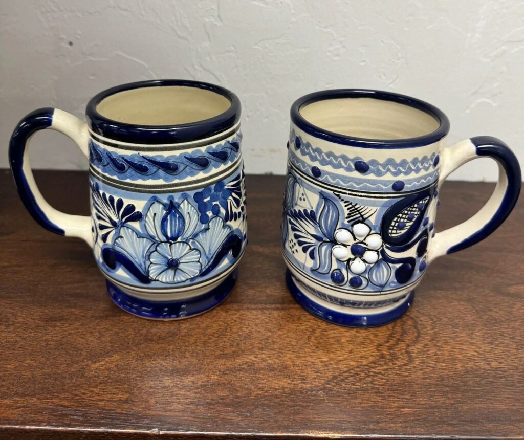 Talavera Puebla Beer Mug – Hand-Painted Mexican Pottery