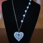 Handmade Mexican Talavera Heart Necklace – Silver Chain & Ceramic Beads