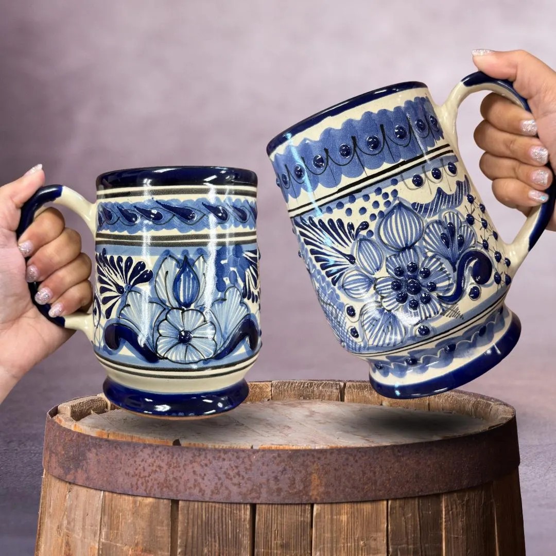 Talavera Puebla Beer Mug – Hand-Painted Mexican Pottery