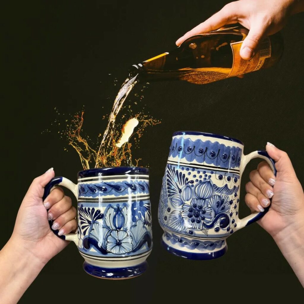 Talavera Puebla Beer Mug – Hand-Painted Mexican Pottery