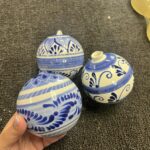 Handmade Traditional Blue Mexican Talavera-Tree Ornament