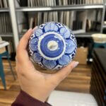 Handmade Traditional Blue Mexican Talavera-Tree Ornament