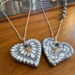 Handmade Mexican Talavera Heart Necklace – Silver Chain & Ceramic Beads