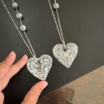 Handmade Mexican Talavera Heart Necklace – Silver Chain & Ceramic Beads
