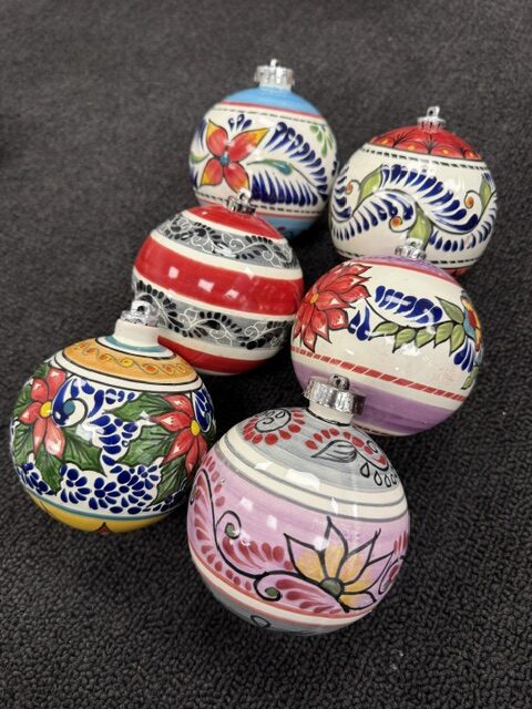 4″ Handmade Traditional Mexican Talavera-Tree Ornament