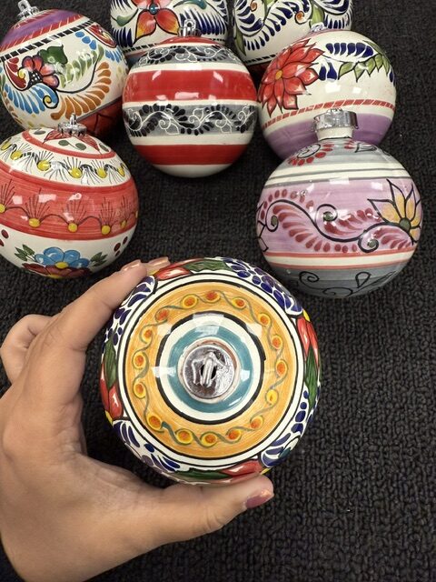 4″ Handmade Traditional Mexican Talavera-Tree Ornament