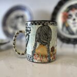 Hand-Painted Talavera Mug – Mission San Xavier del Bac Design