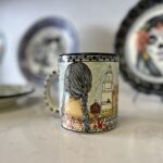 Hand-Painted Talavera Mug – Mission San Xavier del Bac Design