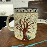Hand-Painted Talavera Mug – Árbol de la Vida Mexican Ceramic Coffee Cup, Handmade Pottery