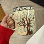 Hand-Painted Talavera Mug – Árbol de la Vida Mexican Ceramic Coffee Cup, Handmade Pottery