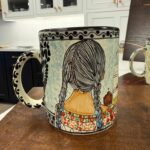 Hand-Painted Talavera Mug – Mission San Xavier del Bac Design