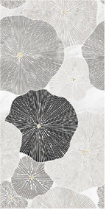 Geometric Bricks Grey 24″x48″ Matte Porcelain Wall Tile – Modern Floral Pattern