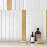 Marbella Metallic Porcelain Wall Tile 2″x16″ – Glossy Metal Effect (Silver & Gold)