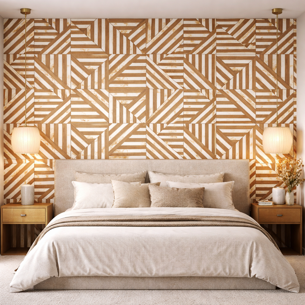 Mika Wood Décor Maple Porcelain Wall Tile 24×48 – Carved Matt Gloss Finish