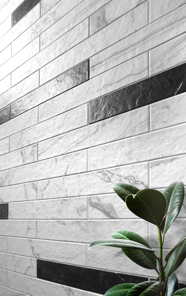 Himalaya Collection Ceramic Tile 3″x18″ – Textured Marble Look, Matte Finish (Wall & Floor)