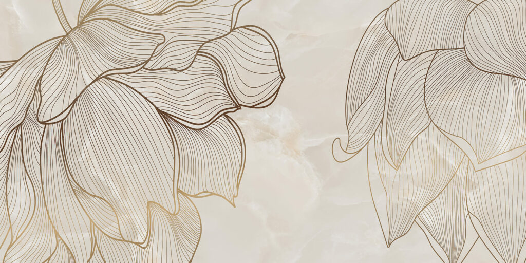 Rose Onyx Crema Decore Porcelain Wall Tile 24×48- Carved Finish