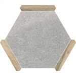 Hexline Collection Porcelain Tile for Walls & Floors 8.6″x9.8″ Matte – Denia Oak & Sacramento Gris