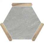 Hexline Collection Porcelain Tile for Walls & Floors 8.6″x9.8″ Matte – Denia Oak & Sacramento Gris